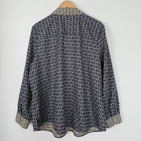 Foxcroft‎ Taylor Stripe Chain Long Sleeve Button Up Womens Size 24W Bit & Bridle - Picture 5 of 8